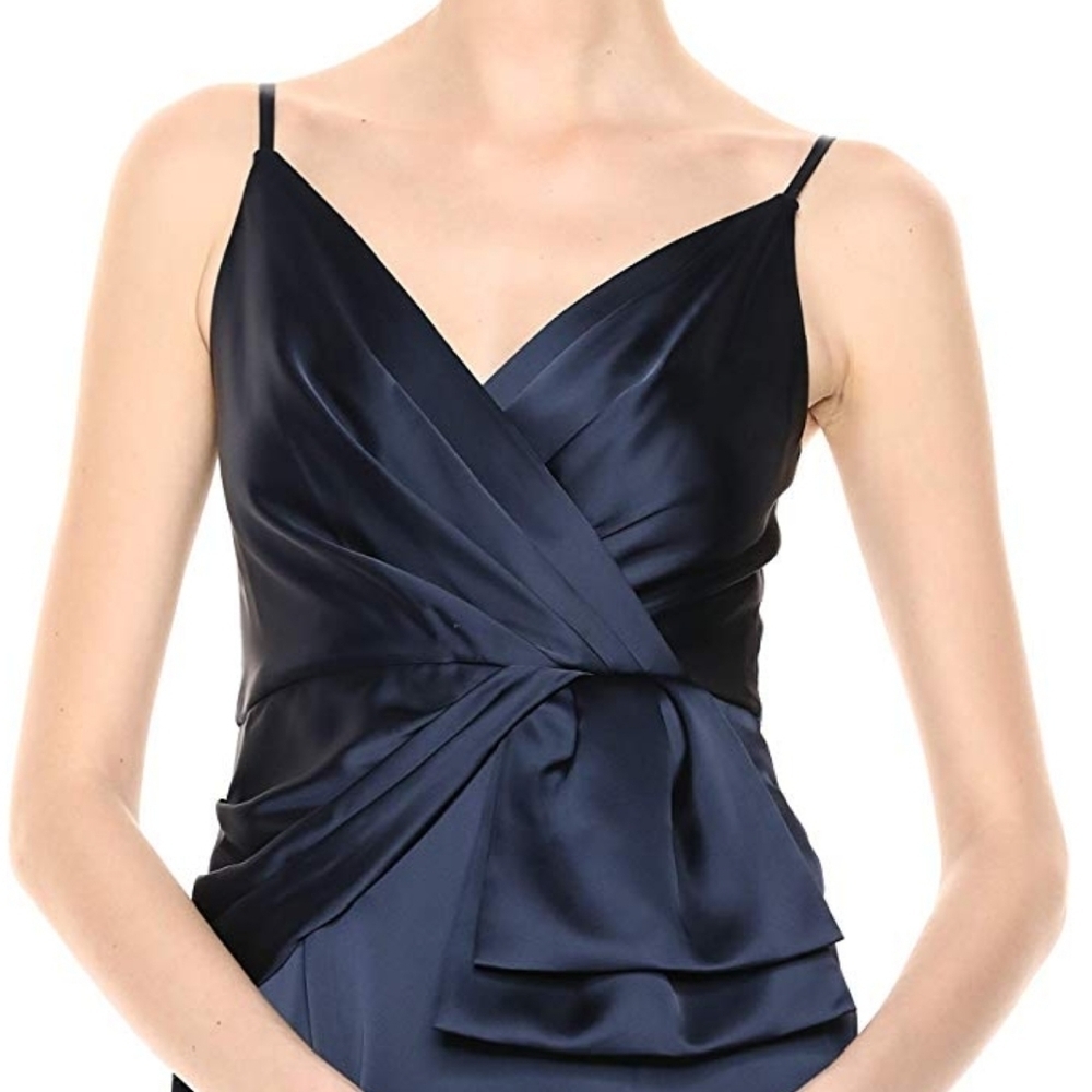 Adrianna Pappell Women's Midnight Blue Spaghetti Straps Gown - Picture 3 of 7